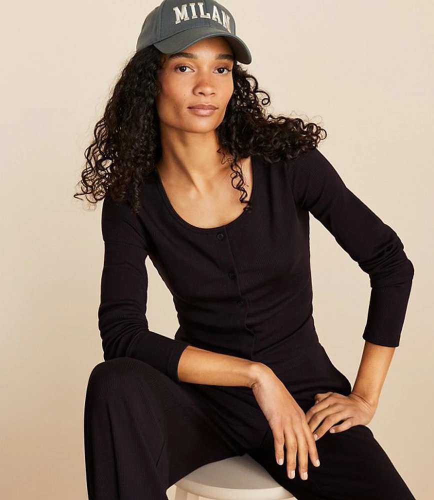 Lou & Grey Ribbed Abbreviated Cardigan