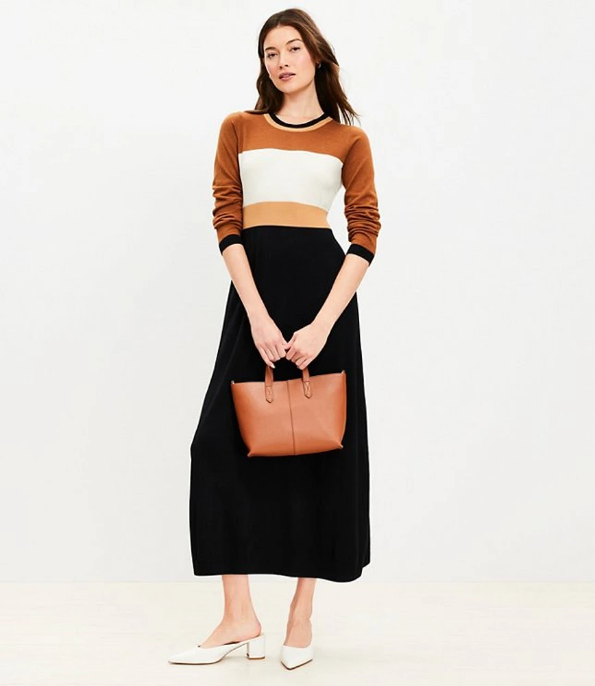 Colorblock Midi Sweater Dress