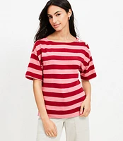 Striped Shoulder Button Harbor Tee