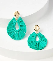 Raffia Teardrop Statement Earrings