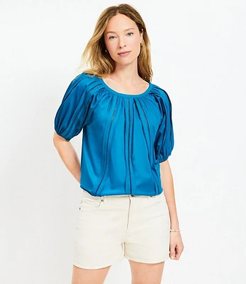 Petite Cutout Raglan Sleeve Blouse