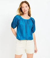 Petite Cutout Raglan Sleeve Blouse