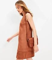 Petite Faux Suede Mini Shift Dress