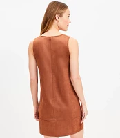 Petite Faux Suede Mini Shift Dress