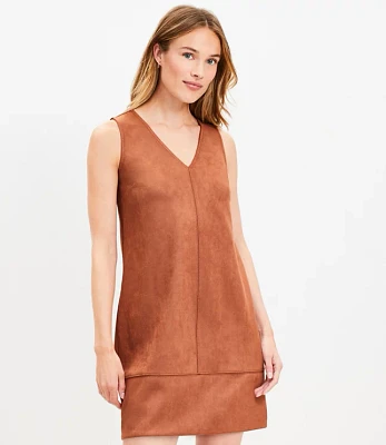 Petite Faux Suede Mini Shift Dress