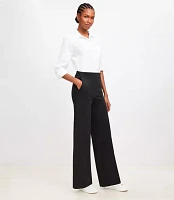 Heathered Ponte Wide Leg Pants