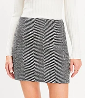 Petite Herringbone Mini Skirt