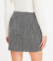 Petite Herringbone Mini Skirt