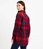 Plaid Angled Cuff Tunic Shirt