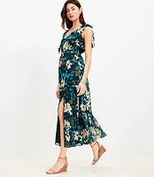 Petite Floral Tie Strap Tiered Maxi Dress