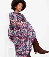 Tall Paisley Jersey Mock Neck Midi Dress