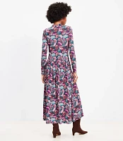 Tall Paisley Jersey Mock Neck Midi Dress