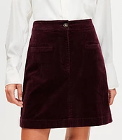 Petite Corduroy Mini Pocket Skirt