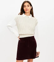 Petite Corduroy Mini Pocket Skirt