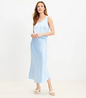 Satin Bias Midi Skirt