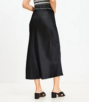 Satin Bias Midi Skirt