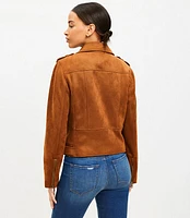 Faux Suede Moto Jacket