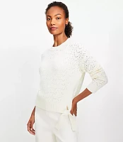 Pointelle Side Tie Sweater