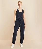 Lou & Grey Sandwashed Tapered Jumpsuit