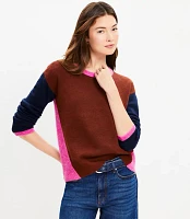 Colorblock Ribtrim Flare Sleeve Sweater