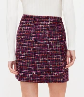 Tall Tweed Button Trim Mini Wrap Skirt