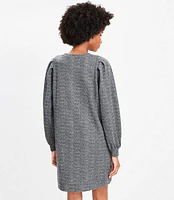 Petite Houndstooth Knit Pocket Dress