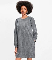 Petite Houndstooth Knit Pocket Dress