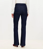 Horsebit High Rise Slim Flare Jeans Classic Rinse Wash