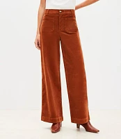 Petite Palmer Wide Leg Pants Brushed Corduroy