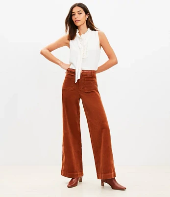 Petite Palmer Wide Leg Pants Brushed Corduroy