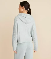 Lou & Grey Heathered Bobble Cable Hoodie Sweater