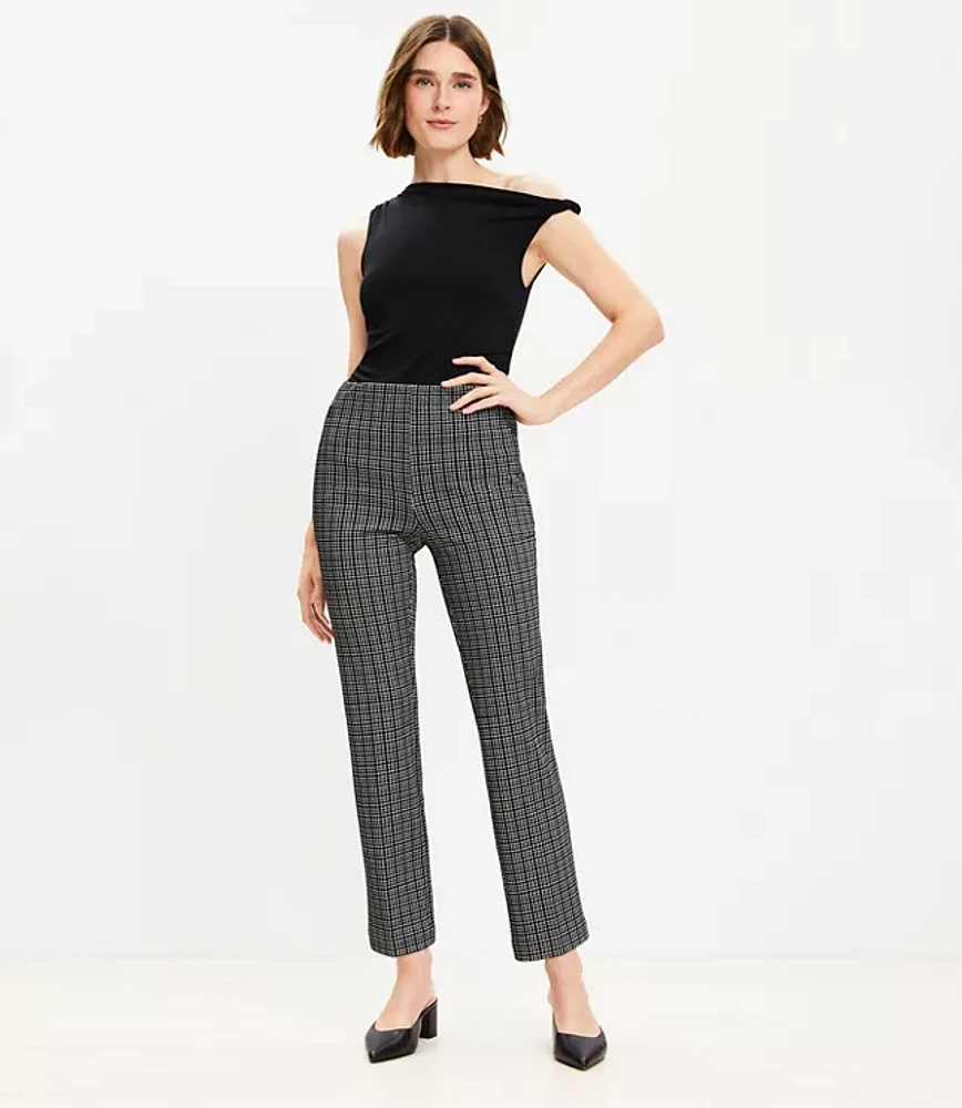 Petite Ponte Straight Pants Plaid