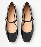 Patent Buckle Strap Ballet Flats