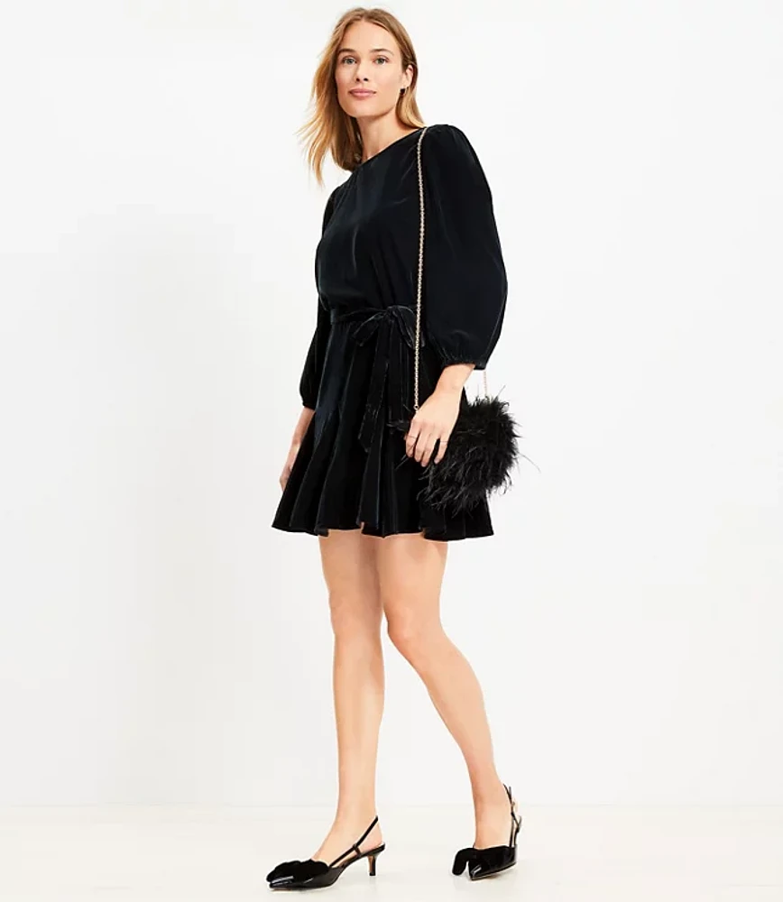 Velvet Godet Mini Dress