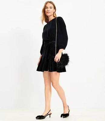 Velvet Godet Mini Dress