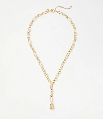 Chain Link Ball Y Necklace