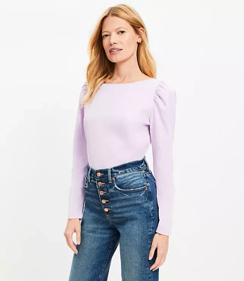 Puff Sleeve Boatneck Top