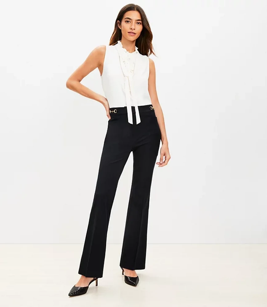 Petite Horsebit Sutton Flare Pants Bi-Stretch