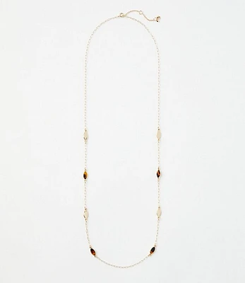 Tortoiseshell Print Station Necklace