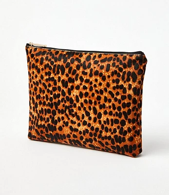 Leopard Print Haircalf Zip Pouch