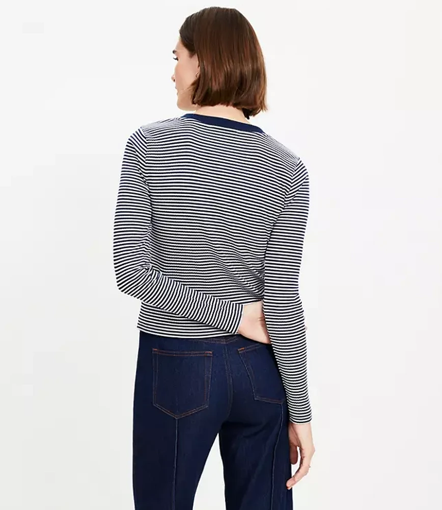 Striped Pocket Cardigan Top