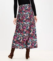 Petite Paisley Side Slit Midi Skirt