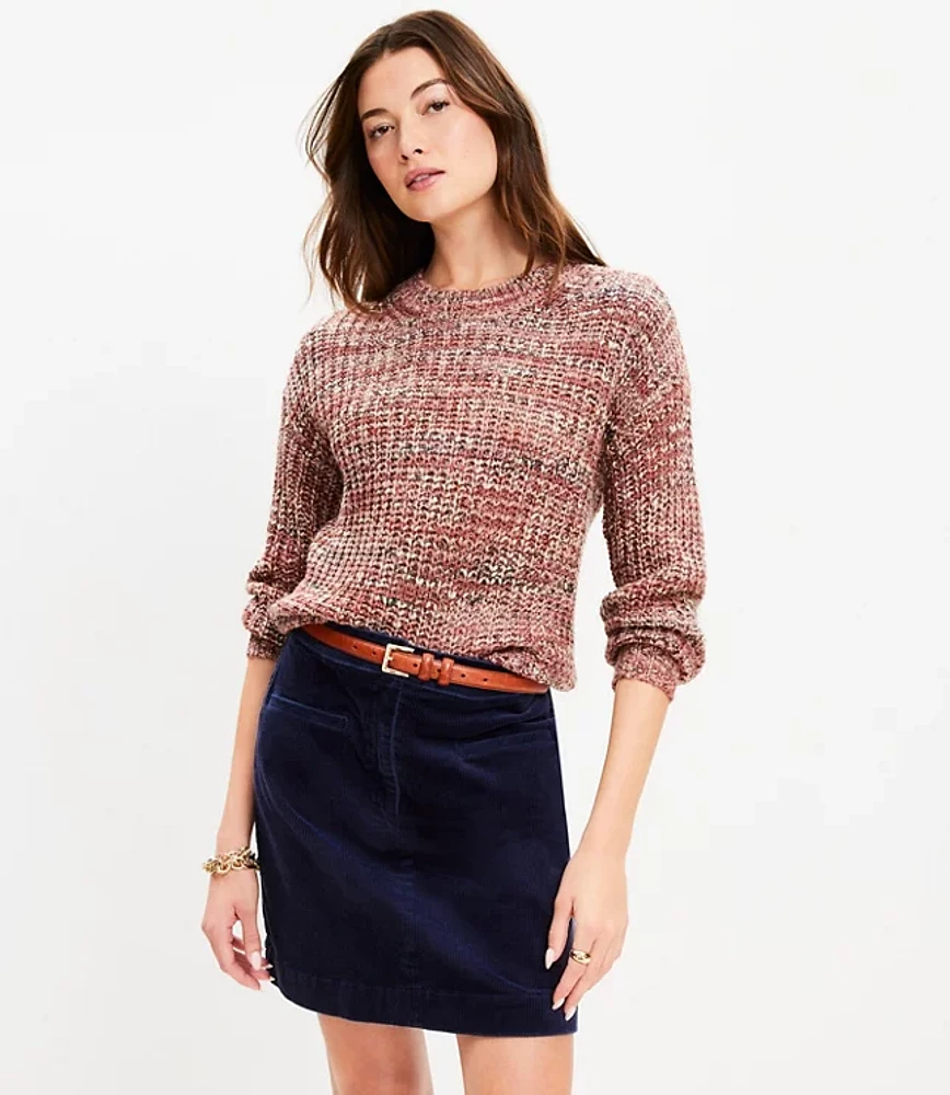 Petite Multicolored Stitchy Sweater