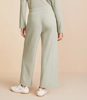 Petite Lou & Grey Brushed Wafflestitch Wide Leg Crop Pants