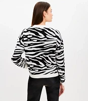 Zebra Print V-Neck Cardigan