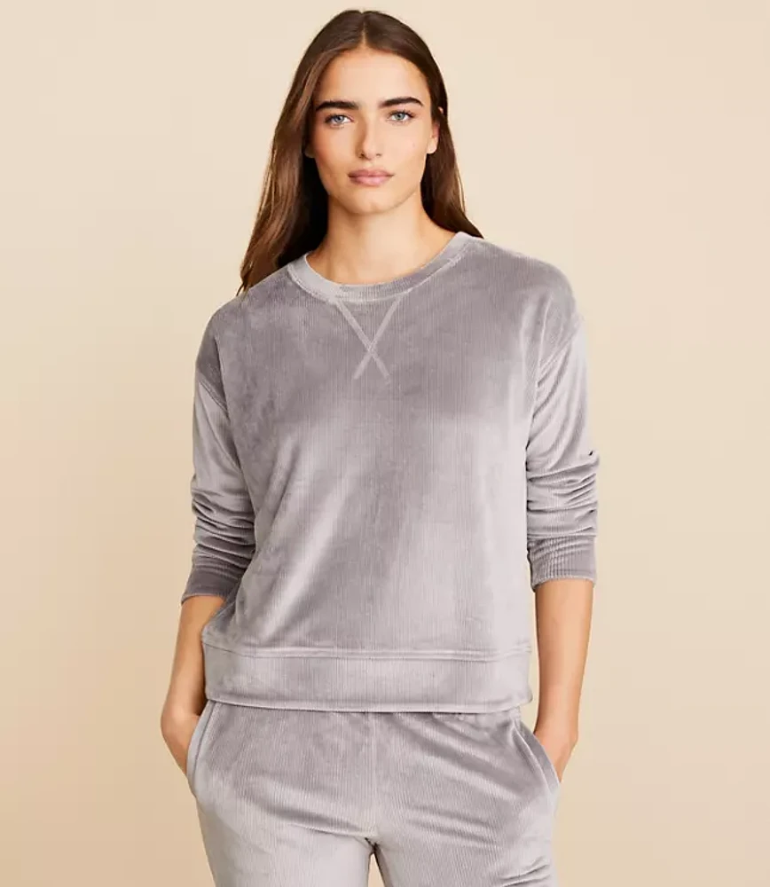 Petite Lou & Grey Ribbed Velour Sweatshirt