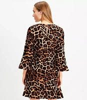 Petite Leopard Print Flounce Mini Dress