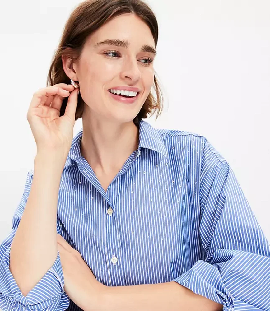 Sparkle Striped Poplin Modern Shirt