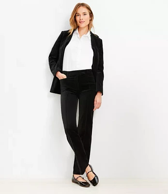 Tall Pintucked Full Length Straight Pants Velvet