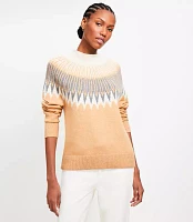 Petite Fair Isle Mock Neck Sweater